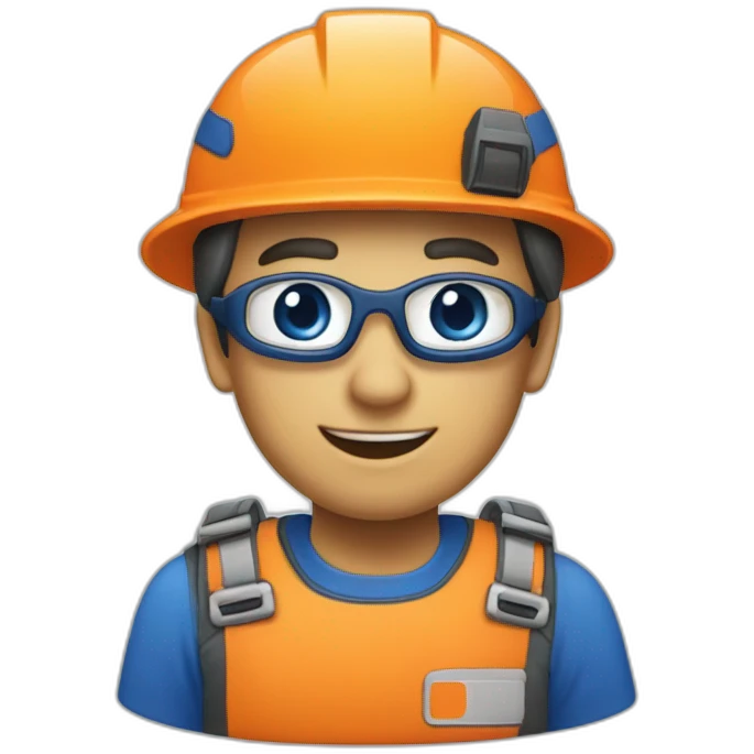 secouriste orange et bleu emoji