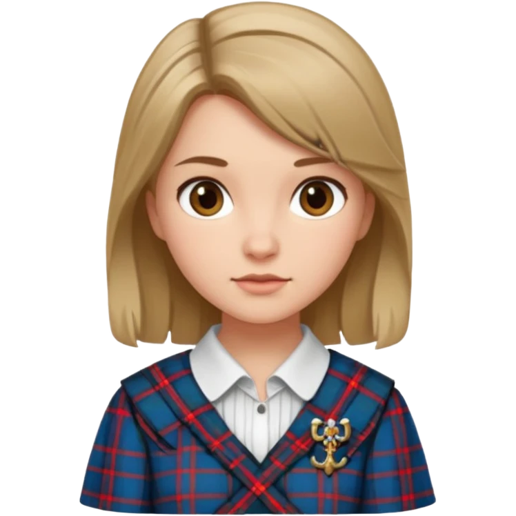 female with scottish attire and dark blonde hair emoji