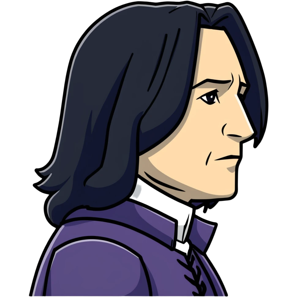 sad Severus Snape side view with long black hair emoji