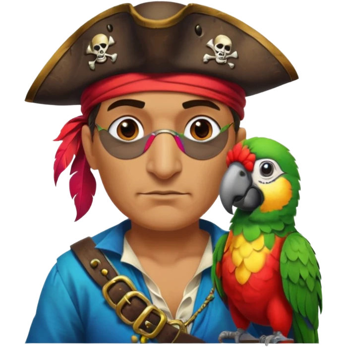 pirate and parrot emoji