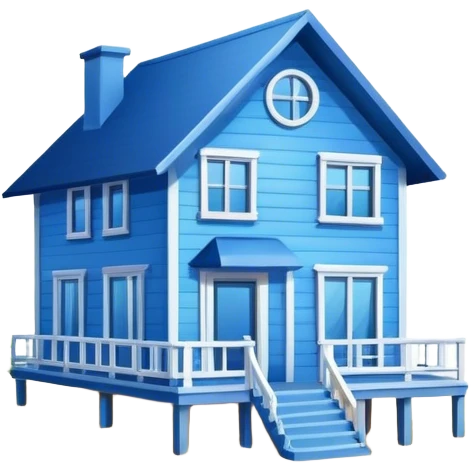 Blaues Haus am Strand  emoji