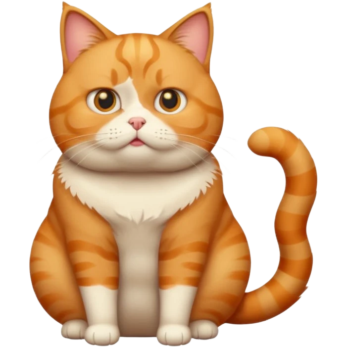 cute fat cat confused whole body emoji