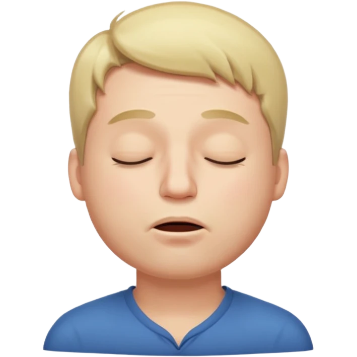 A male with closed eyes but the mouth is whistling emoji