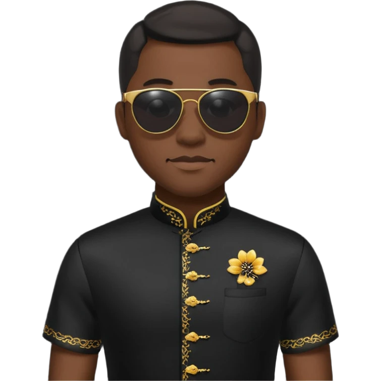 cheongsam ancient black man with sunglasses emoji