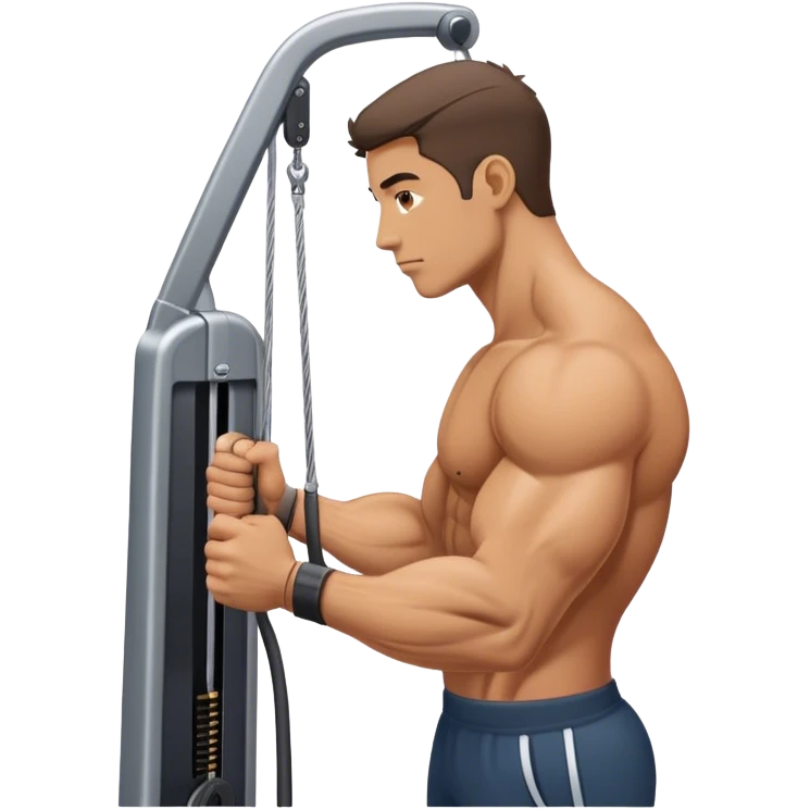side-view man cable-machine tricep-pushdown emoji
