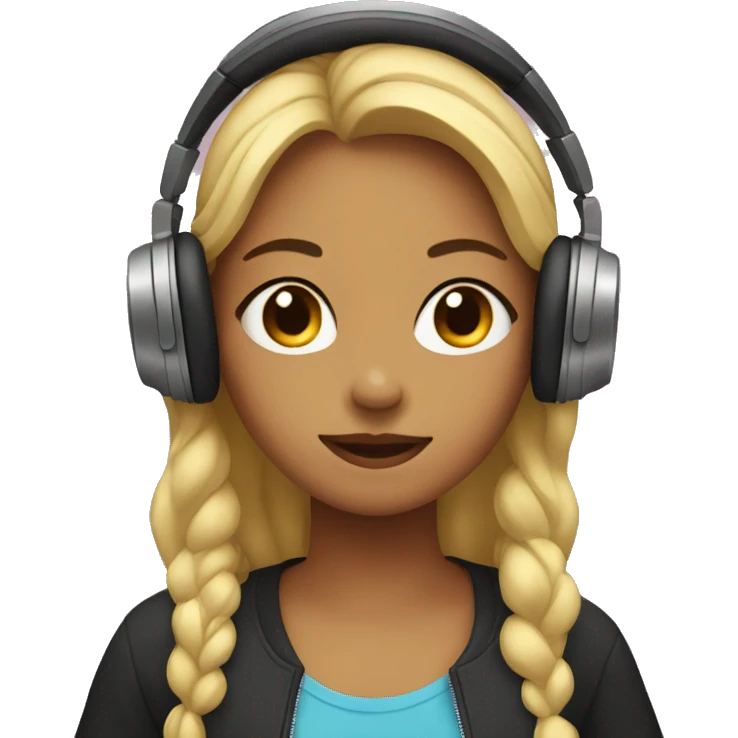 Girl listening to music  emoji