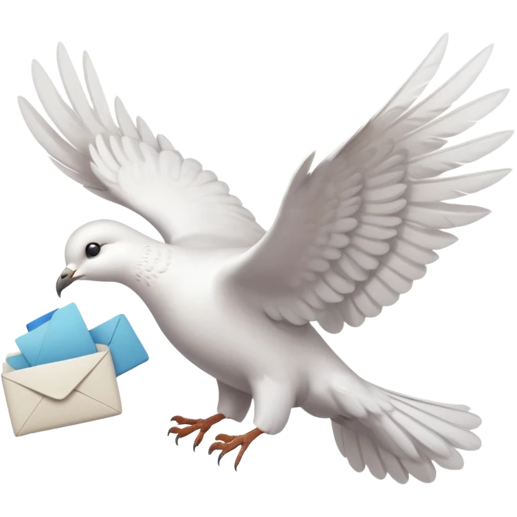 a dove flies with a letter emoji