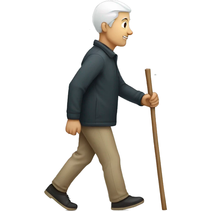 blind white person walking with stick  emoji
