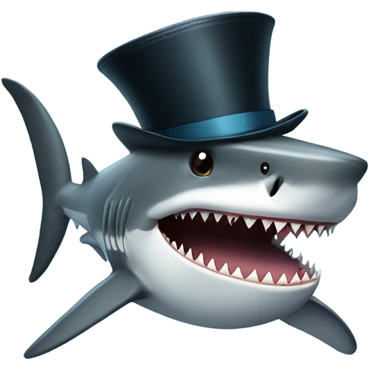 shark with tophat emoji