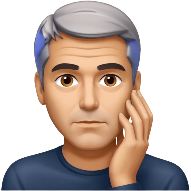 George clooney hand on face emoji