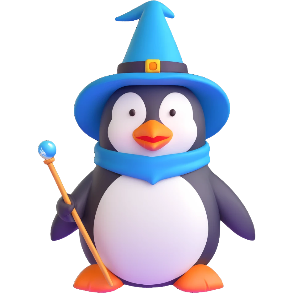 Penguin Wizard emoji