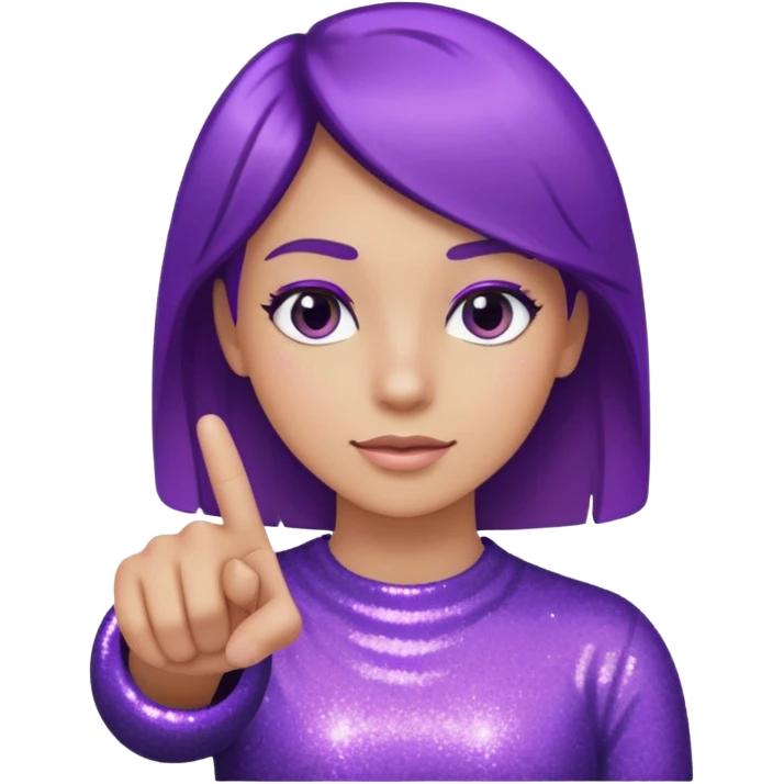 Glitter Roxo e Ciano Dedo apontando pro lado emoji
