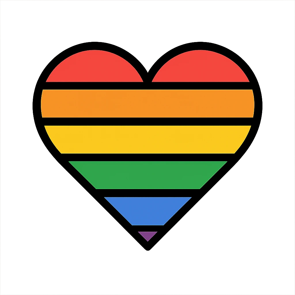 gradient heart icon, modern icon style, clean lines, rainbow gradient, no text emoji