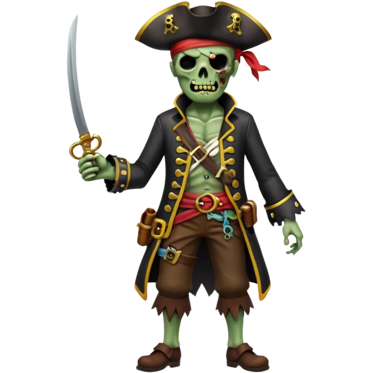 Pirate Zombie full body emoji