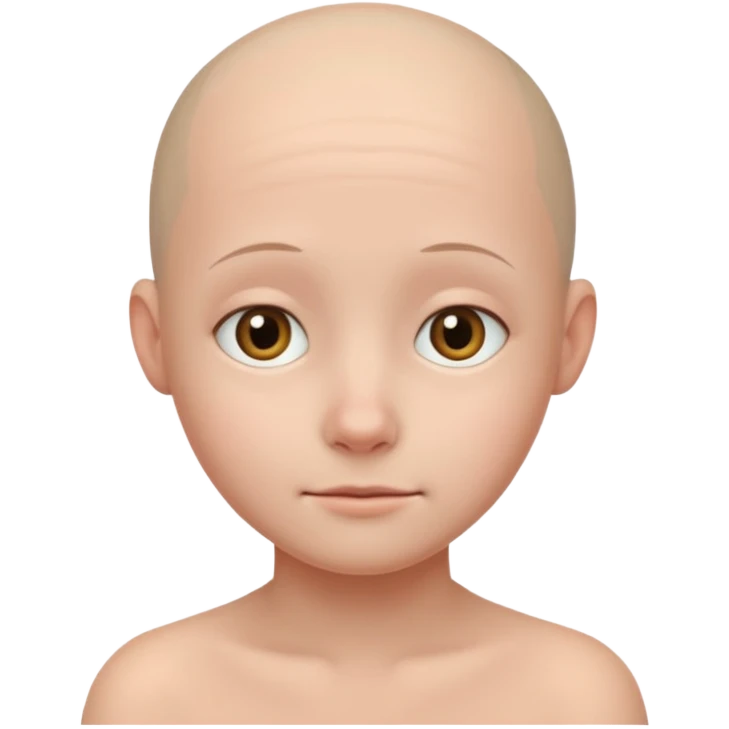 shy no hair circle face  emoji