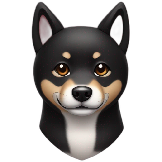 black shiba inu with hearts emoji