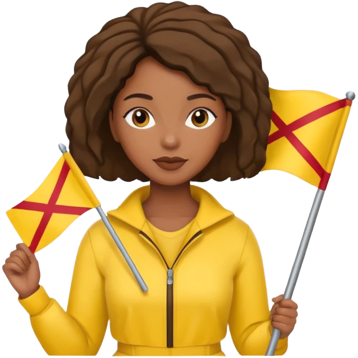 yellow  Flag holder black woman emoji