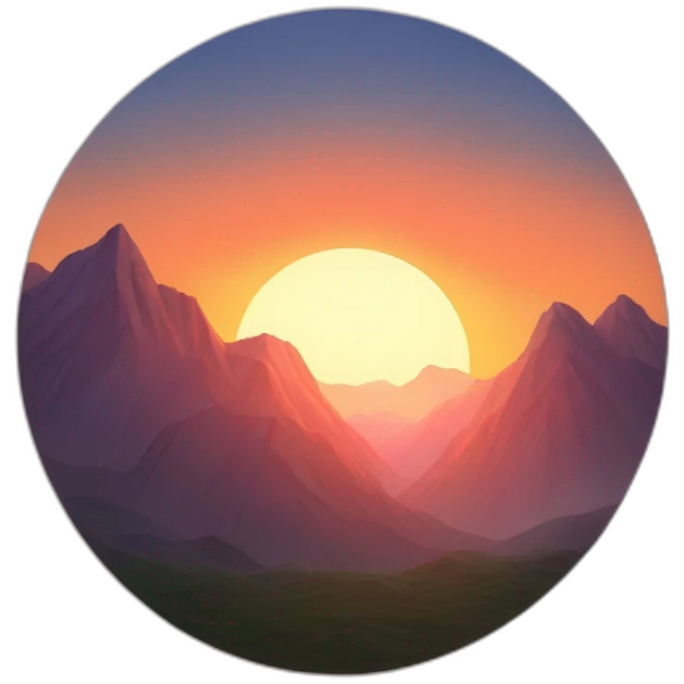 the sun setting behind the mountains emoji