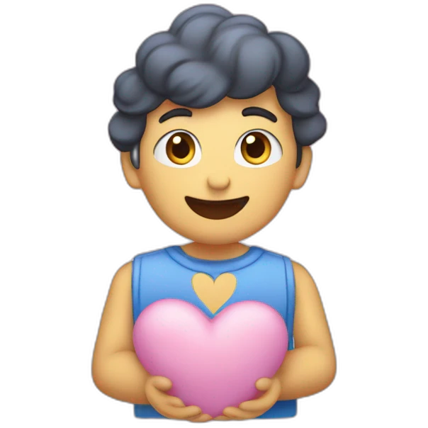 Pastel de corazón humano con estrellas emoji