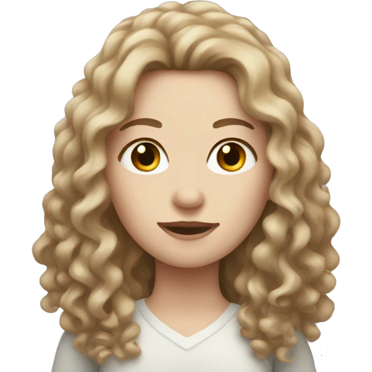 Woman with pale skin and long curly brown hair  emoji