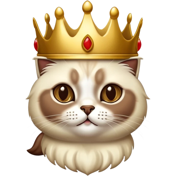 Chat sacré de birmanie avec une couronne dorée sur la tête emoji