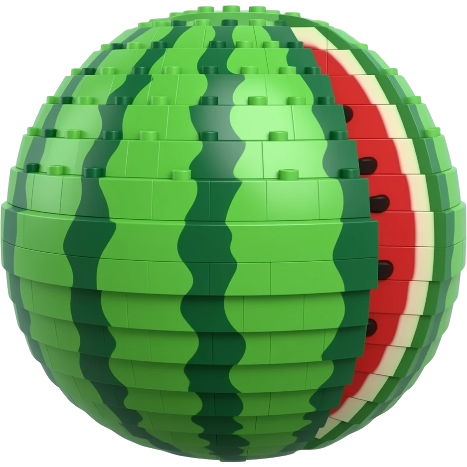 single watermelon lego emoji