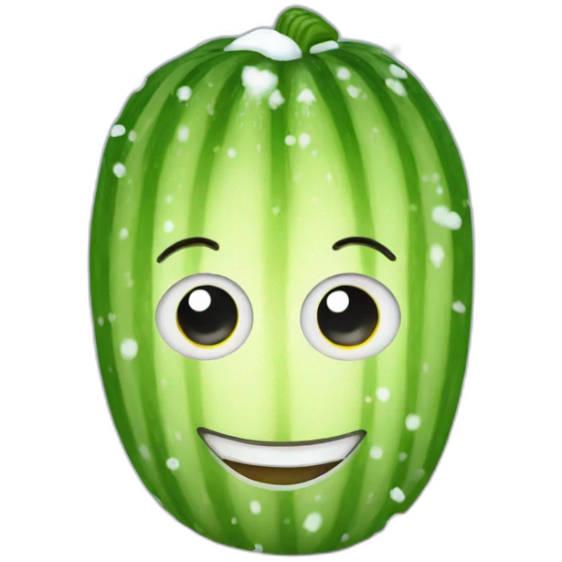Snow with cucumber emoji