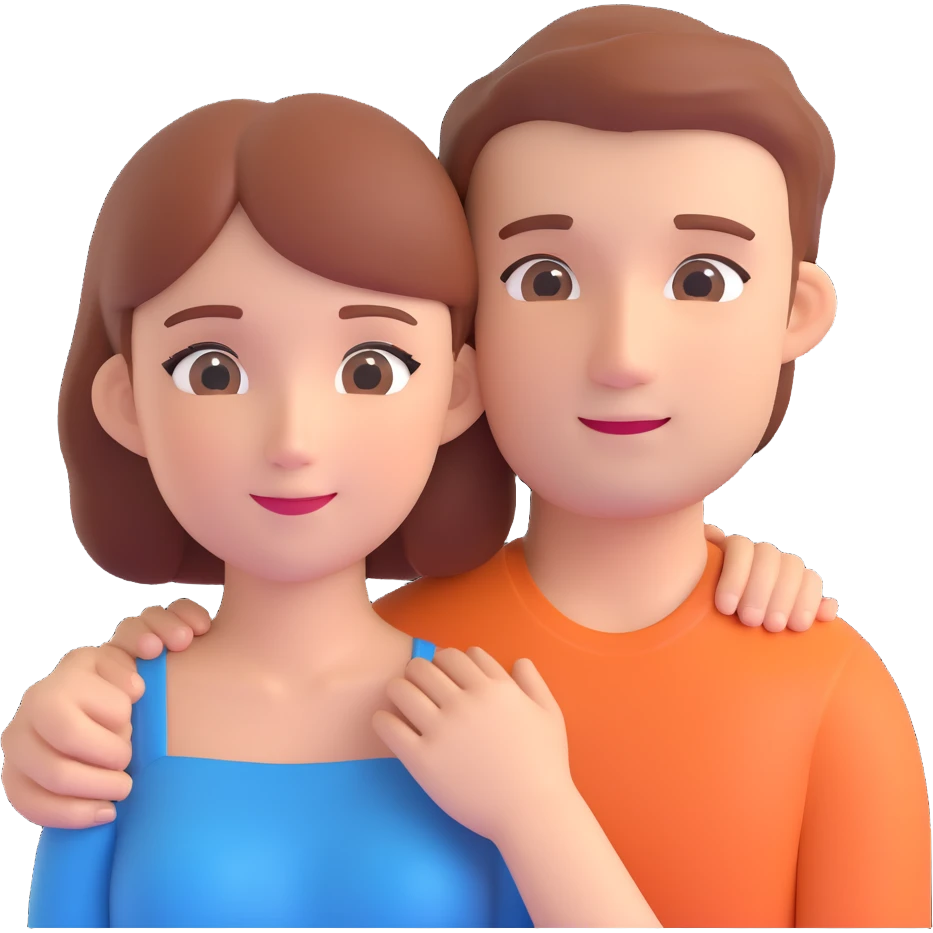 couple posing, close up pose, living room background emoji