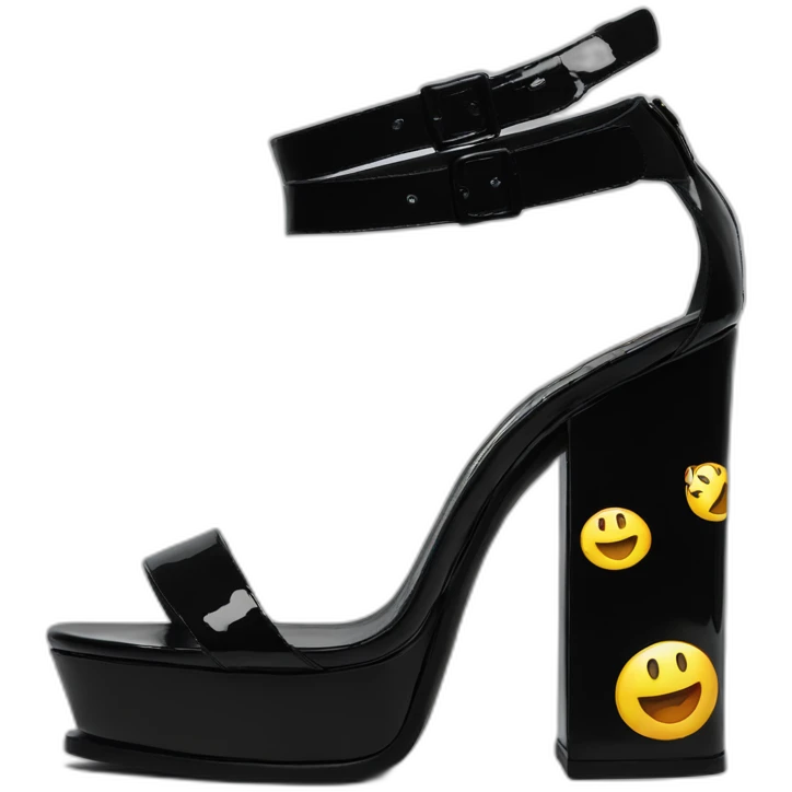 Ysl TRIBUTE PLATFORM SANDAL black PATENT LEATHER emoji