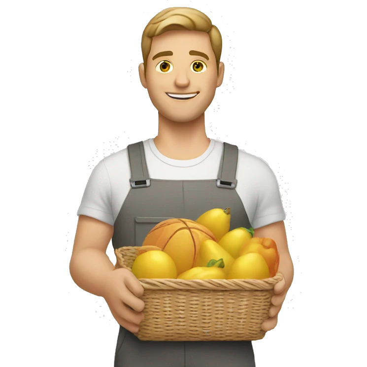 white man with product basket emoji