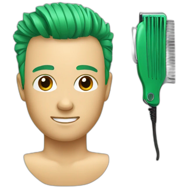 green hair clipper emoji