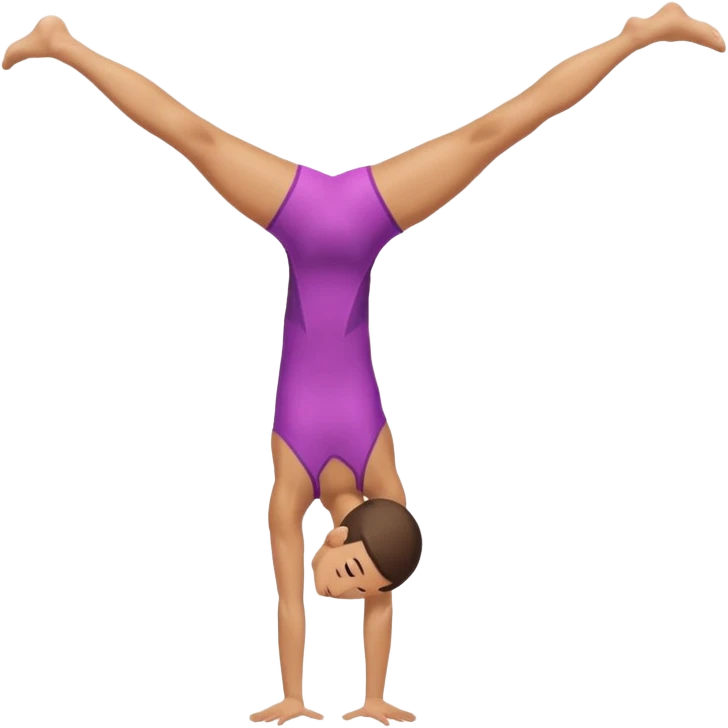 Launch gymnast doing a handstand side angle emoji