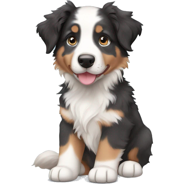 tri merle australian shepherd puppy emoji
