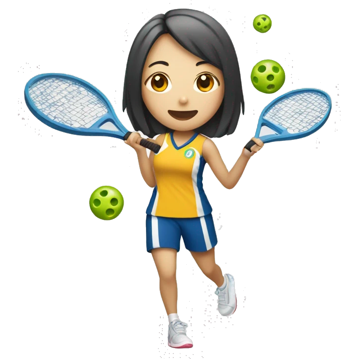 Japanese woman playing pickleball emoji