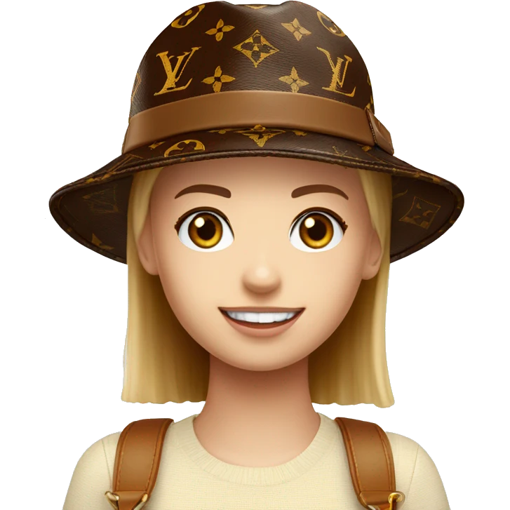 Neverful cap Louis Vuitton mm brown colour and smile emoji