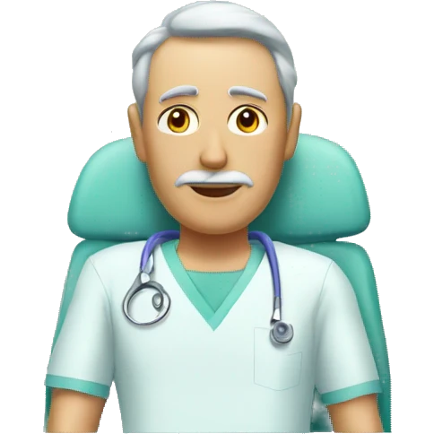 the patient man is on the surgical table emoji