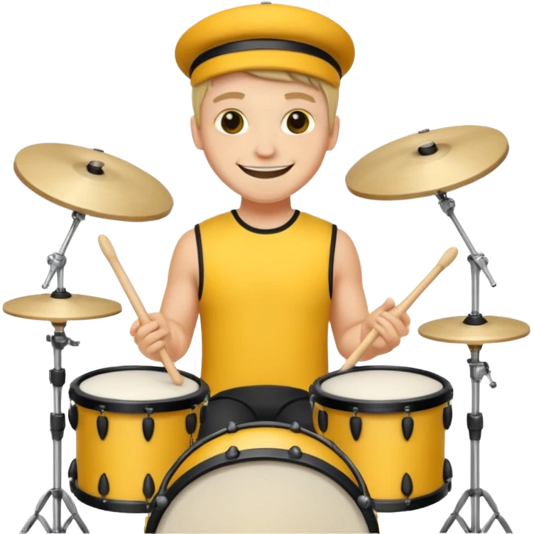 yellow drummer at drum kit emoji