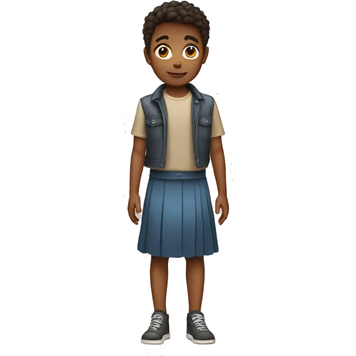 A boy wearing skirt emoji