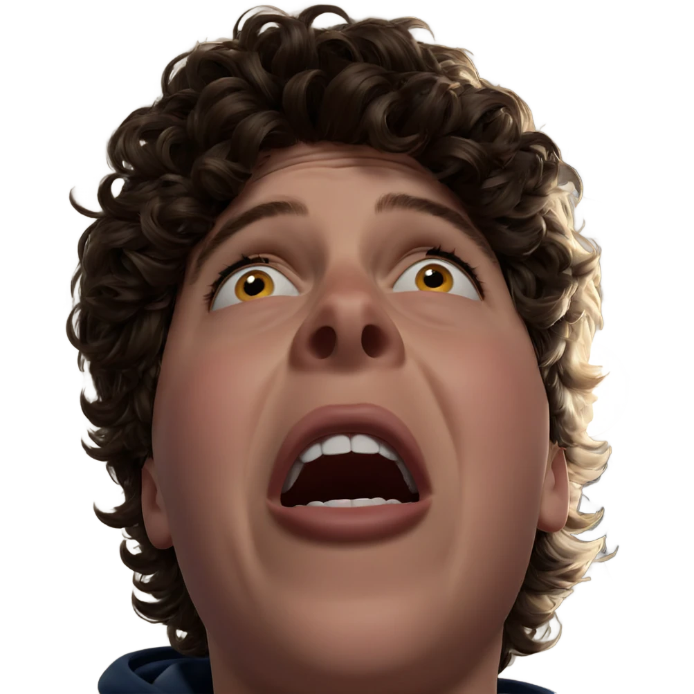 boy portrait with open mouth emoji