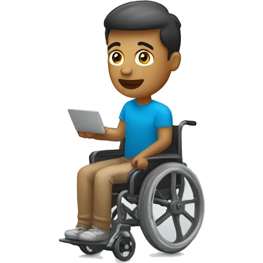 User accessibility with laptop and wheelchair emoji