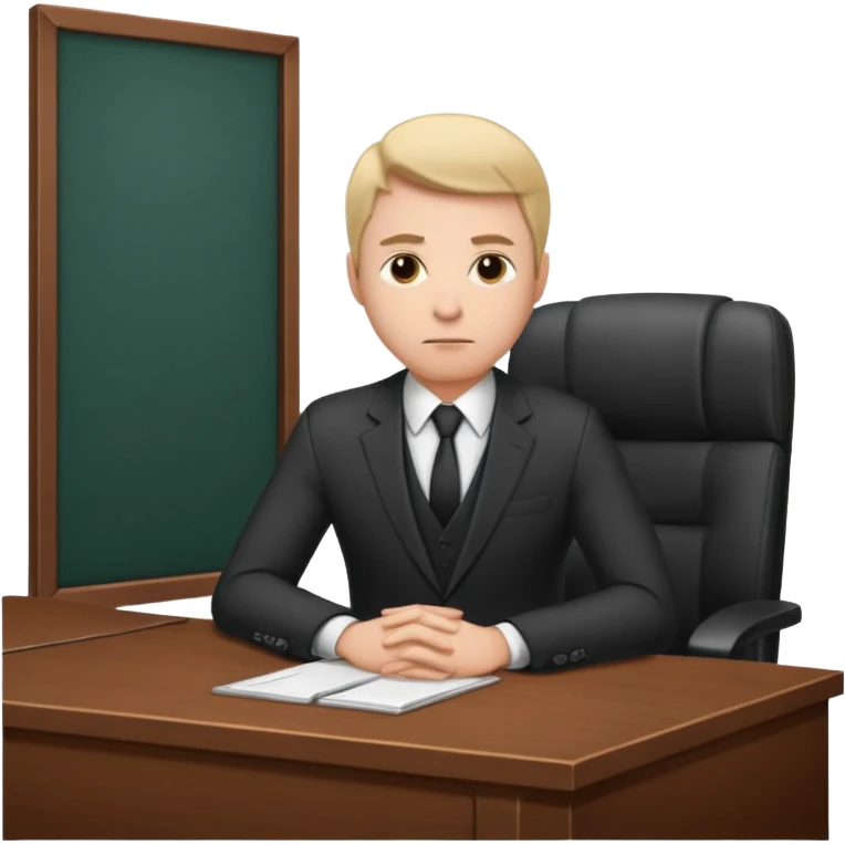 Business man sitting at a desk emoji