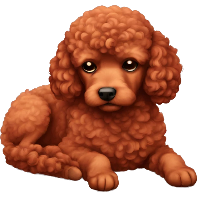 Red poodle sleep  emoji