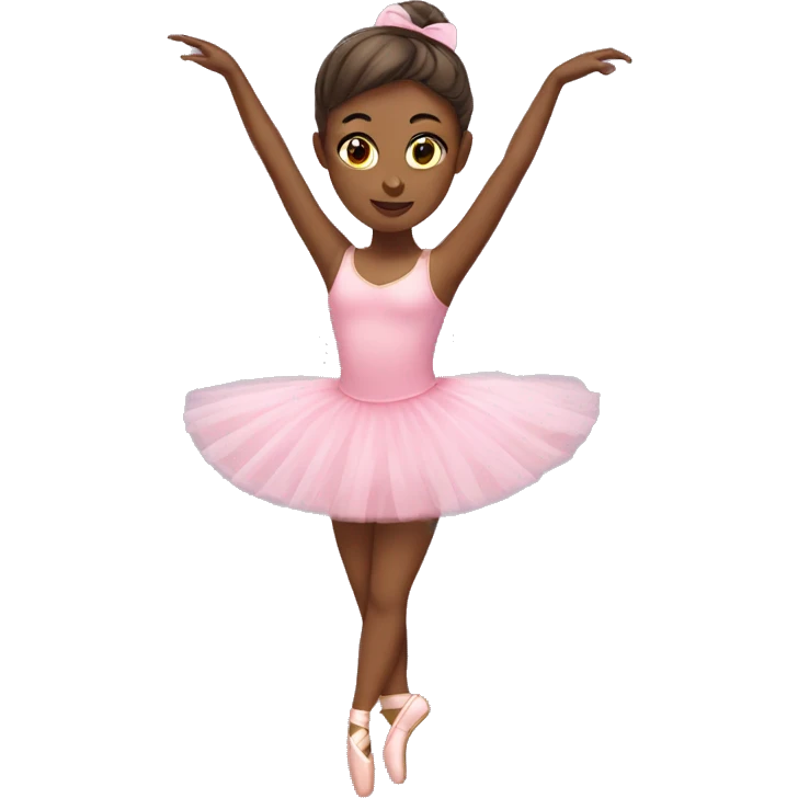 brown skin ballerina in a pink tutu emoji