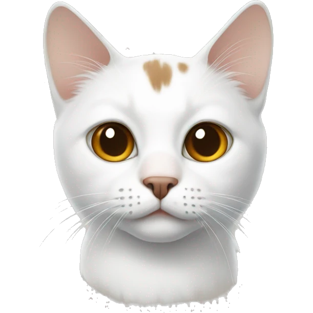 White cat with brown dot emoji
