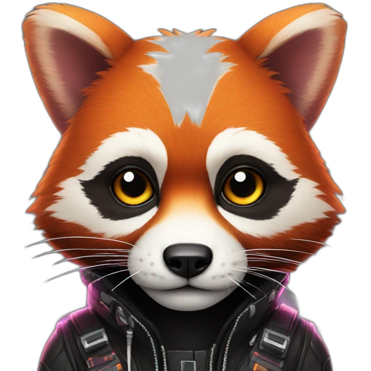 cyberpunk red panda emoji