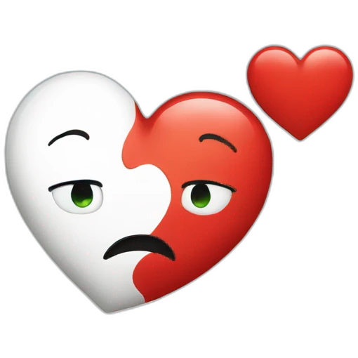 Coeur blanc et rouge emoji