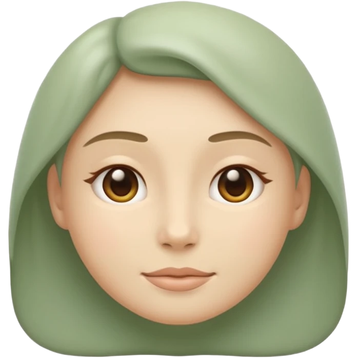 Minimal wellness emoji representing tighter skin and firmness,
subtle lifting effect, smooth contours, calm and natural,
no beauty or cosmetic symbols, soft sage green color palette emoji