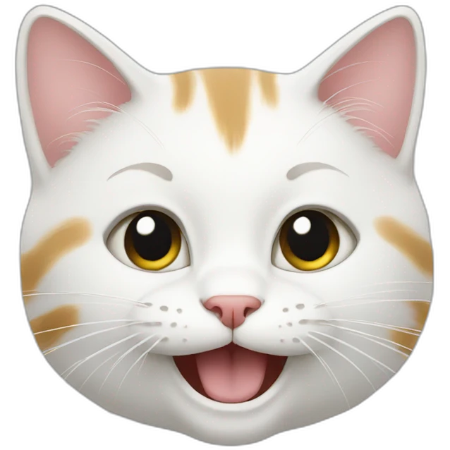 cat white happy emoji