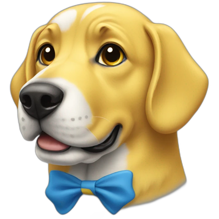 yellow and blue dog emoji