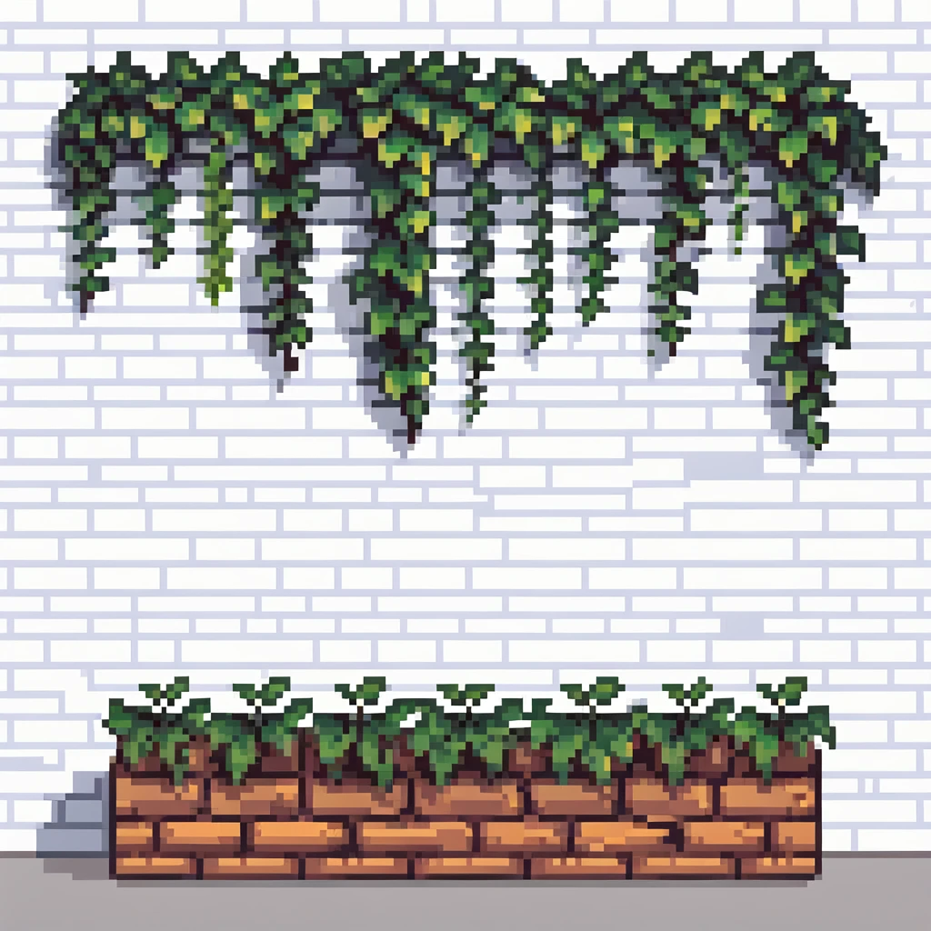 brick wall with ivy plants growing on it emoji